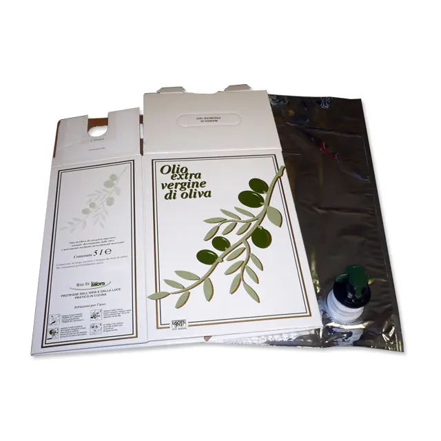 Sacchetto asettico personalizzato Loge 2L 3L 5L 10L In scatola per l'imballaggio di olio d'oliva biologico