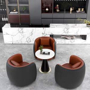 As Is Well Known Luxury Leather Single Sofa Negotiation Chair Set For Hotel Lobby <b>Office</b> Reception Durable - Product Image 1