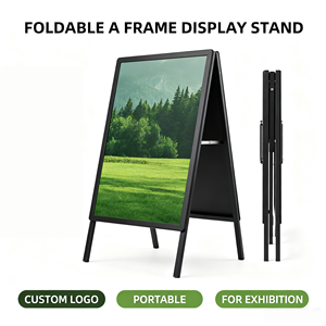 Exhibidores de Carteles Portátiles Personalizados con Marco en A, de Metal, de Doble Cara, para Exteriores, de 24 x 36 Pulgadas, Soporte para Carteles de Acera - Product Image 1