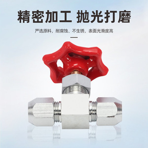 Válvula de aguja de latón de alta presión de paso directo con válvula de instrumento de puerta roscada y accesorio de tubería - Product Image 1