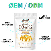 Complément alimentaire en gros de vitamine D3 K2 pour la santé des articulations, capsules de vitamines, gélules molles