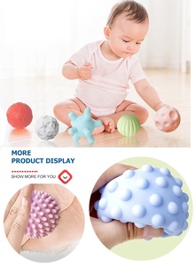 Pelota de plástico de goma suave para bebé, juguete sensorial texturizado, mordedor, agarre táctil, juego de bolas de silicona con 10 Uds. - Product Image 5