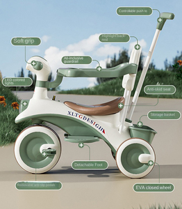 Triciclo de Pedales Ordinario para Niños, 3 Velocidades, Frenos V, Capacidad de Carga de 20 kg, para Niños de 1 a 6 Años, Bicicleta de Equilibrio para Bebés - Product Image 3