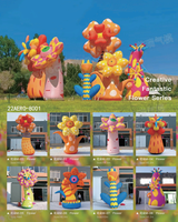 Fleurs gonflables personnalisées avec éclairage LED bleu, jaune, rose, fleurs géantes gonflables, décoration pour parc et centre commercial