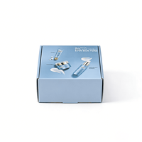 Boîte en carton ondulé personnalisée bleu clair avec emballage pour produits de soin, solutions d'expédition pour coffrets cosmétiques et de beauté