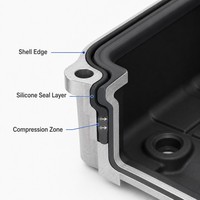 Moulage par surmoulage OEM de haute précision en silicone sur insert métallique pour l'étanchéité structurelle des boîtiers de modules électroniques automobiles