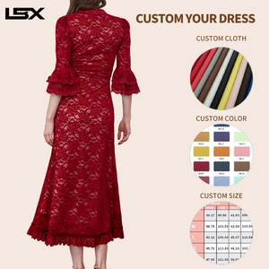 Vestido <span class=keywords><strong>de</strong></span> <span class=keywords><strong>Noche</strong></span> Personalizado <span class=keywords><strong>de</strong></span> Alta Calidad para Mujer, <span class=keywords><strong>de</strong></span> Algodón y Lino, para Fiestas al Aire Libre, Manga Larga, con Banda <span class=keywords><strong>de</strong></span> Ganchillo, Diseño <span class=keywords><strong>de</strong></span> Malla, Fabricante - Product Image 3