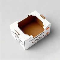 Caja de Frutas Corrugada con Logotipo Personalizado, Caja de Embalaje de Frutas de Cartón de Alta Calidad y Bajo Costo, Caja para Papas con Asa