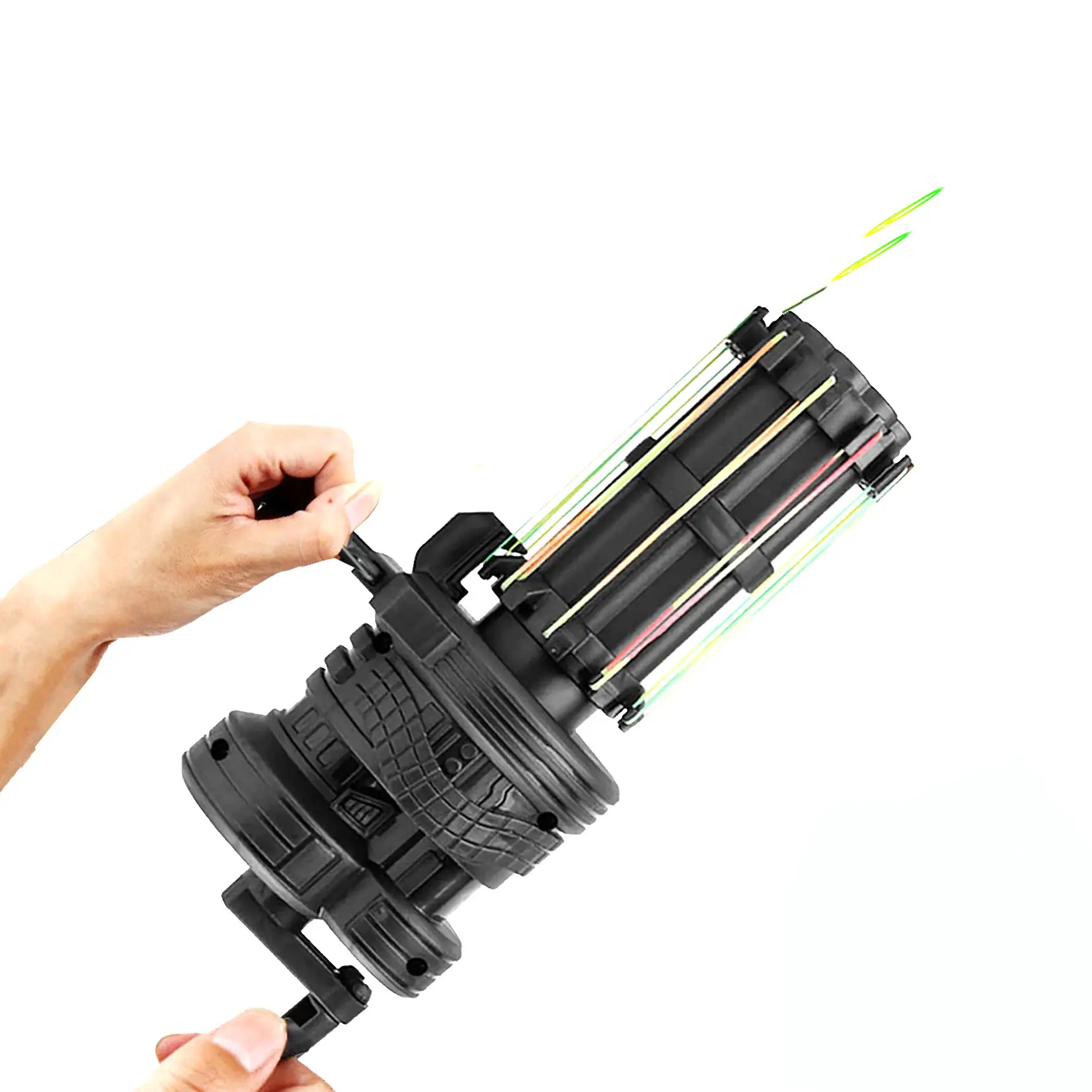 Children Launch Luminous Rubber Band Guns Manual Burst Slingshot Toys Elastic Band Gatling Gun Toy with Gatling Shape