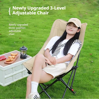 Chaise de jardin pliable moderne en tissu Oxford, écologique, portable, avec dossier haut réglable, couleur personnalisable pour utilisation en parc ou à l'hôtel