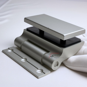 Clip de porte en verre en aluminium Fulida, charnière carrée, finition blanche mate brossée F-M-004 - Product Image 2
