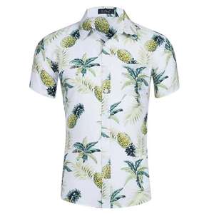 Camisa Hawaiana con Cuello Alto y Cremallera, Diseño Personalizado con Estampado por Sublimación, Camisa Casual de Playa con Estampado Floral para Hombre, Camisa de Verano de Manga Corta para Vacaciones - Product Image 2