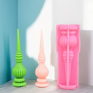 BS506 nouveau bricolage à la main parfumé colonne romaine longue dépouillé Silicone moule pilier décor à la maison 3D piliers moules à vendre