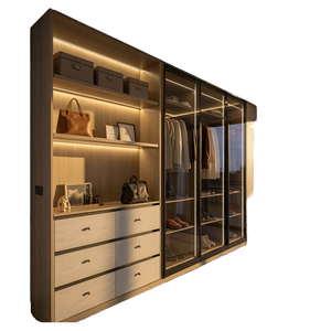 Pavone F S C Nachhaltiger Schlafzimmerschrank MDF-Platte Moderne Apartment-Möbel 2 Regale 3 Jahre Garantie Hotelnutzung Wandmontage - Product Image 1
