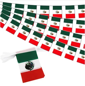 Mexico String Vlag Wimpel Banner - 38 Vlaggen, 42 Voet Kleine Mini Mexicaanse Vlaggen Gors Banner Voor Land Decoratie