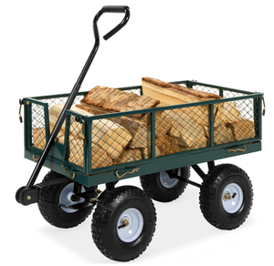 Carro de herramientas de jardín, Mini Tractor de utilidad, carrito de remolque de malla de soldadura, rueda neumática 10X3.50-4 - Product Image 1