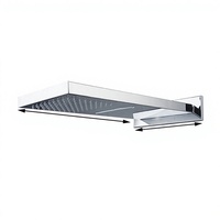 Ensembles de douche modernes à poignée unique en chrome, accessoires de douche carrés en laiton poli, robinets thermostatiques pour salle de bain