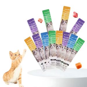 Snacks de Puré en Barra para Gatos, Tiras de Comida Húmeda para Mascotas, Suplemento Alimenticio Multi-Sabor, Recompensa de Entrenamiento - Product Image 2