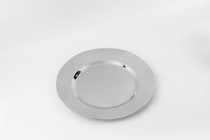 Assiette à fruits ronde en acier inoxydable durable avec design encastré pour mariages et décoration intérieure (vente en gros) - Product Image 2