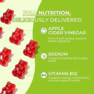 Gomitas de Vinagre de Sidra de Manzana con B12, <span class=keywords><strong>Sin</strong></span> <span class=keywords><strong>Gluten</strong></span>, Veganas, para el Metabolismo y Energí<span class=keywords><strong>a</strong></span> Diaria, Envío desde Almacén en EE. UU. - Product Image 5