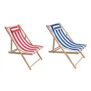 Custom Brand Logo High Quality Outdoor Chairs Wooden Foldable Sea Beach Chair