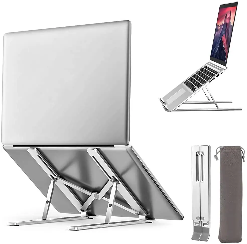 Laptopst änder Aluminium Laptop halter Riser Computer Tablet Ständer Schreibtisch 6 Winkel Verstellbarer Tisch Faltbarer tragbarer Desktop