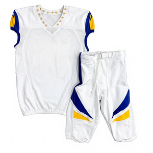 Ensemble d'uniformes de football américain personnalisés pour l'été |   Pantalon de football sublimé - Face avant |   Short anti-bactérien 100% polyester | - Product Image 4