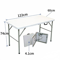 Table pliante demi-pliante en plastique Moon de 1,2 m avec cadre robuste pour fêtes à domicile, événements en plein air et vacances