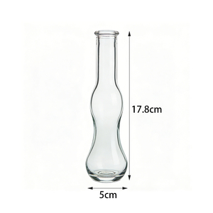 Vaso in Vetro Rosa Curvo e Alto, Bottiglia Decorativa per Centrotavola Matrimoniali, Elegante Arredamento per la Casa, Produttore - Product Image 5