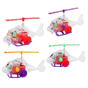 Wholesale Hot Sale Cartoon Fun Clockwork Toy Winding Toy Clockwork Airplane Helicopter Kids Toys