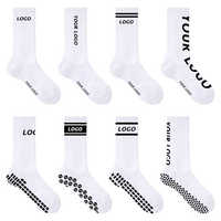 Chaussettes de sport antidérapantes personnalisées avec logo, en coton et fibre de bambou, pour course et cyclisme, avec design grip pour activités extérieures
