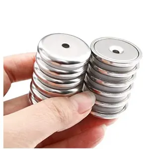 Magnet Neodymium Cup Dasar Bulat 100LBS Magnet Bumi Langka Kuat dengan Lubang Countersunk Tugas Berat dan Sekrup Tahan Karat
