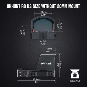 Mira de Punto Rojo Ohhunt IPX7 3M Dot Motion Awake, Mira Reflex de Aluminio Resistente a Impactos para Montaje RMSc y de 21 mm - Product Image 5