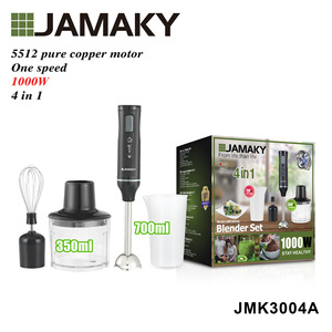 ชุดเครื่องปั่น JAMAKY 4 in 1 กำลังไฟ 1000 วัตต์ ความจุ 700 มล. พร้อมเครื่องบดสับและเครื่องตีไข่ สำหรับทำน้ำผลไม้และผสมอาหาร - Product Image 1