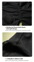 Pantalons de yoga légers à étirement quadridirectionnel en mélange polyester/nylon élasthanne sans couture, écologiques et haute ténacité, marque privée OEM