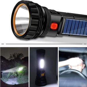 Đèn pin chiến thuật LED năng lượng mặt trời/sạc lại, đèn COB tầm xa, đa chức năng, tích hợp cổng sạc USB - Product Image 6