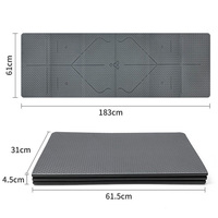 Tapete de Yoga Plegable Personalizado de TPE con 6 Pliegues y Líneas de Alineación, Tapete de Ejercicio Portátil Antideslizante para Pilates y Fitness con Logotipo