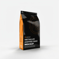 Sacs d'emballage de café vides de 5 lb, personnalisés OEM, imprimés numériquement, résistants aux perforations, avec soufflet latéral et valve, en feuille métallisée