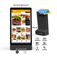 Écran de menu numérique de 15,6 pouces, kiosque de bureau, écran tactile, Android 14, 4+64 Go avec batterie, panneaux de menu numériques pour restaurant