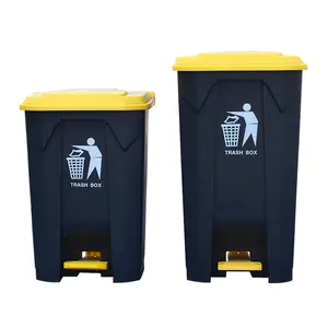 Tempat Sampah Plastik 20L 30L 50L 80L, Tempat Sampah Plastik dengan Pedal Tempat Sampah Kantor Dapur Grosir