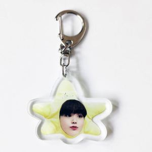 Customizable Anime Plastic Clear Acrylic Keychain with Glitter Words Printed New UV Printing Technology Make Your Own Design - Product Image 4