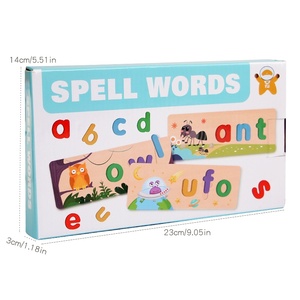 Juguetes Educativos de Ortografí<span class=keywords><strong>a</strong></span> <span class=keywords><strong>para</strong></span> Niños, Rompecabezas de Doble Cara con Caja de Almacenamiento de Madera <span class=keywords><strong>para</strong></span> la Lectura Temprana y el Reconocimiento de Letras - Product Image 6