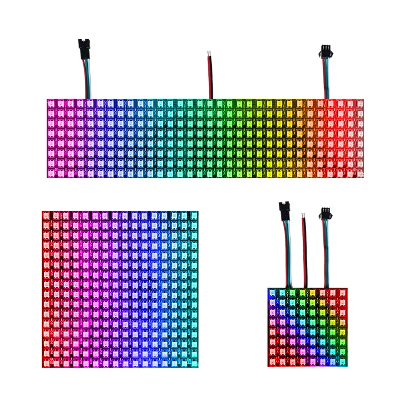 WS2812B 디지털 유연한 LED 픽셀 패널 스트립 8X8 16X16 8X32 WS2812 개별적으로 주소 지정 가능 LED 모듈 매트릭스 화면 DC5V