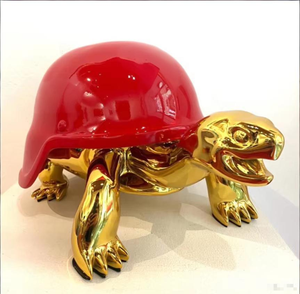 Scultura di <span class=keywords><strong>Tartaruga</strong></span> in Resina Realistica Personalizzata con Finitura Elettroplaccata Colorata per Design Artistico e Collezionismo - Product Image 3