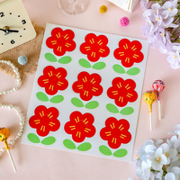 Cartes en papier pour emballages de sucettes florales de dessin animé, étiquettes faites à la main pour bonbons, pour les anniversaires d'enfants, les récompenses en classe et les cadeaux de remerciement