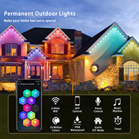 Twinklight 12V IP68 Éclairage paysager en aluminium étanche pour gouttières, éclairage LED adressable pour Noël, éclairage permanent en extérieur