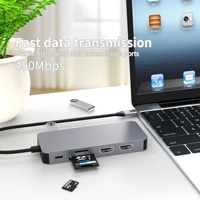 USB C Hub Multi port Adapter 10-in-1 mit 4K HDTV VGA, USB A, SD TF,USB C PD100W, Audio für Win Dows/Mac,USB C Geräte