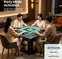 Table de Mahjong Automatique Pliable 36*2 en 1 avec Fonction Table à Manger, Gain de Place pour Salle de Jeu à Domicile, Vente en Gros