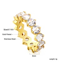 Ason tendance bijoux de mode couleur zircon rose bague de mariage diamant 18k plaqué or en acier inoxydable pierres précieuses anneaux pour les femmes