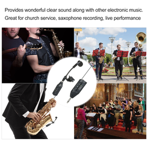 Baomic Saxophone UHF Hệ thống micro không dây TFT hiển thị kỹ thuật số Clip-on Microphone - Product Image 3